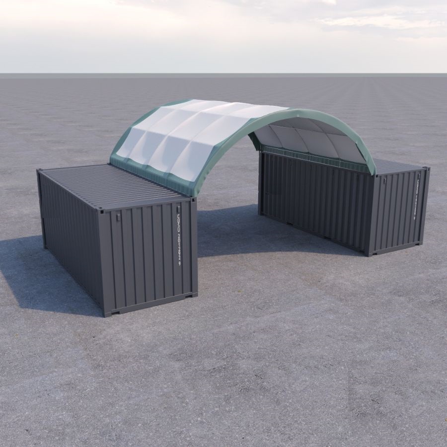 20&rsquo; x 20&rsquo; Fabric Container Shelter - Tupcan Pty Ltd