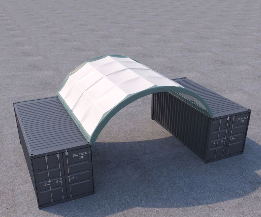 20&rsquo; x 20&rsquo; Fabric Container Shelter - Tupcan Pty Ltd