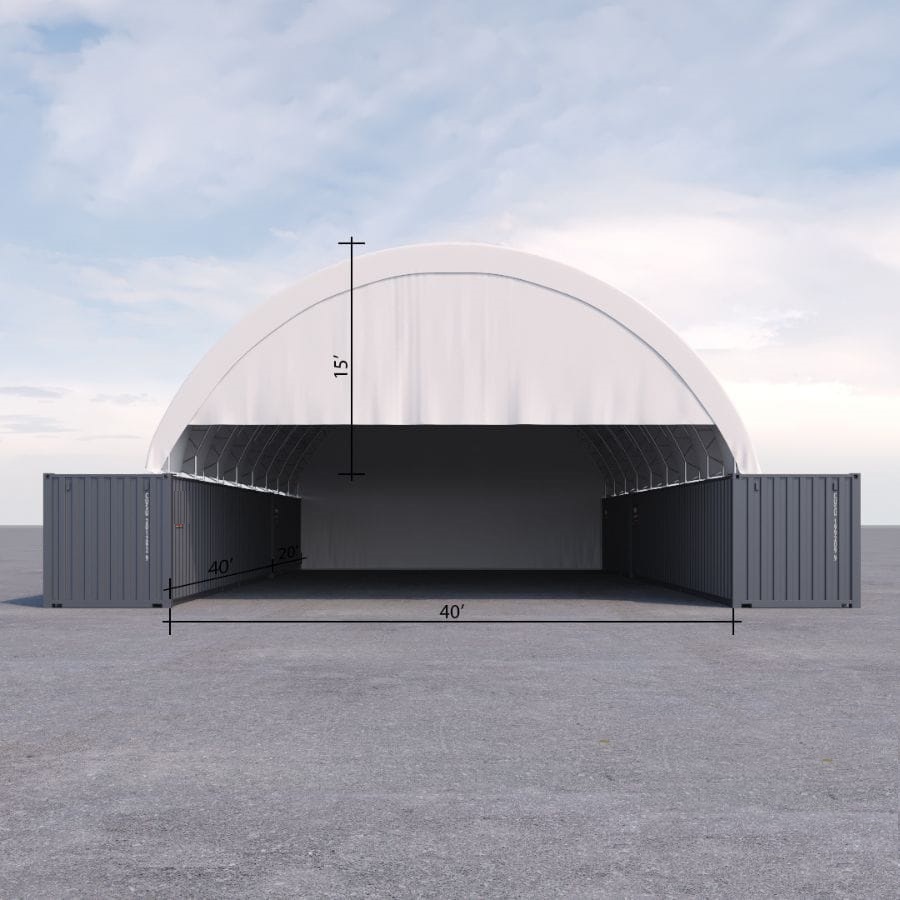 40&rsquo; x 60&rsquo; Container Shelter - Tupcan Pty Ltd