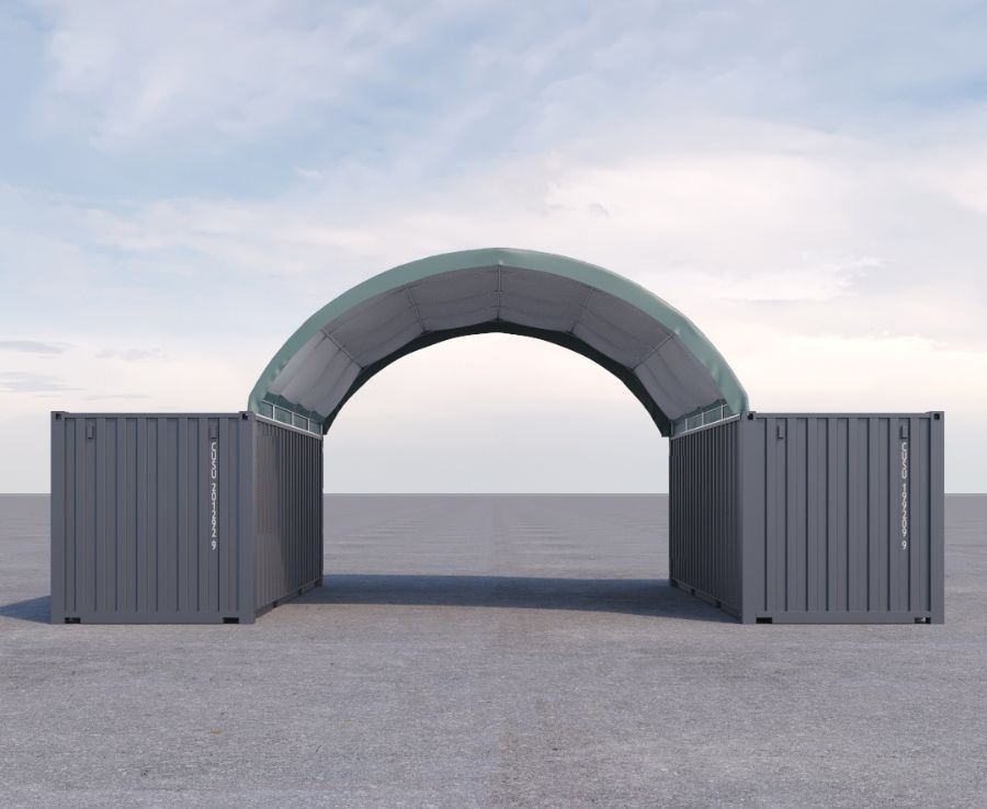20&rsquo; x 20&rsquo; Fabric Container Shelter - Tupcan Pty Ltd