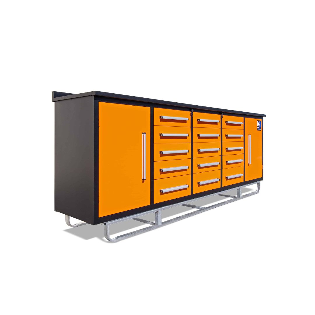 M&B | 10&rsquo; Workbench Cabinet with 15 Drawers - Tupcan Pty Ltd