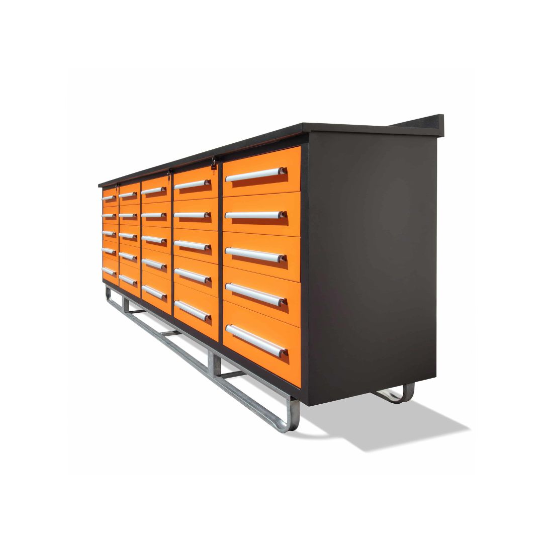 M&B | 10&rsquo; Workbench Cabinet with 25 Drawers - Tupcan Pty Ltd