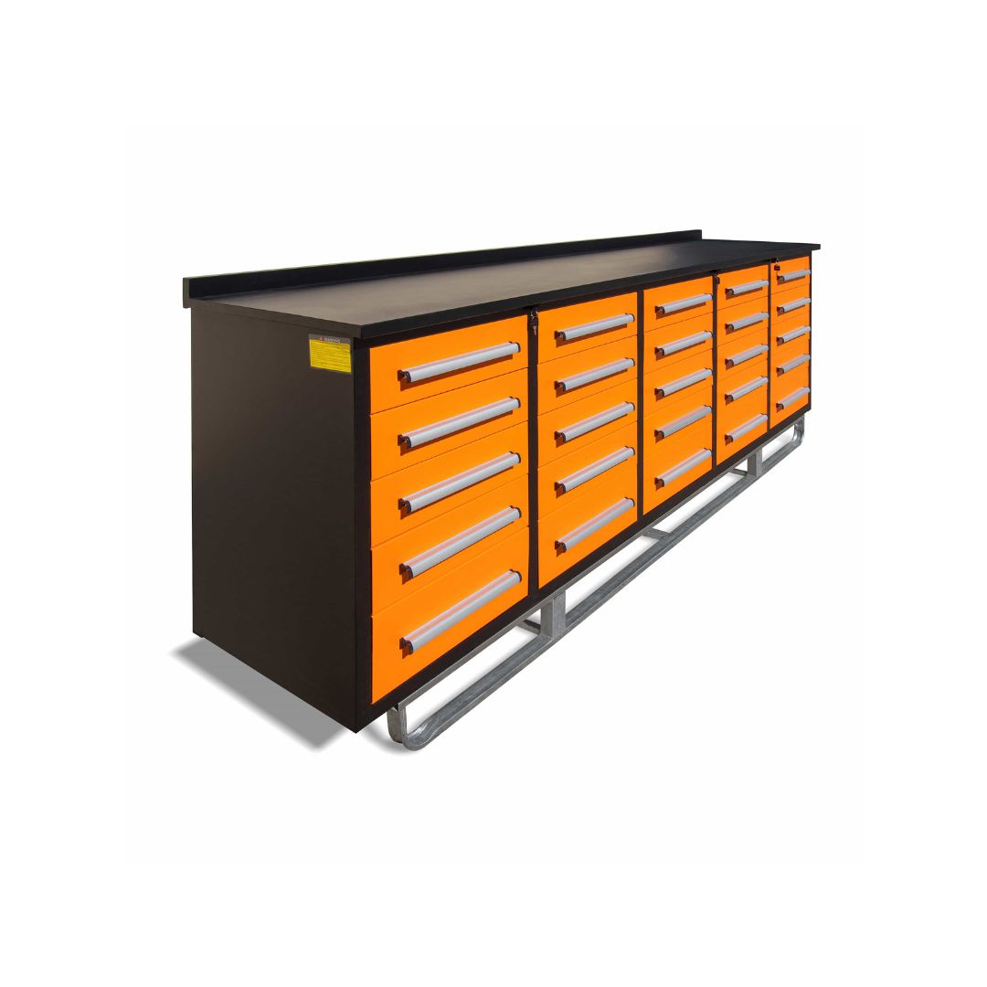 M&B | 10&rsquo; Workbench Cabinet with 25 Drawers - Tupcan Pty Ltd