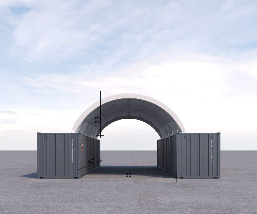 20&prime; x 40&prime; Fabric Container Shelter - Tupcan Pty Ltd