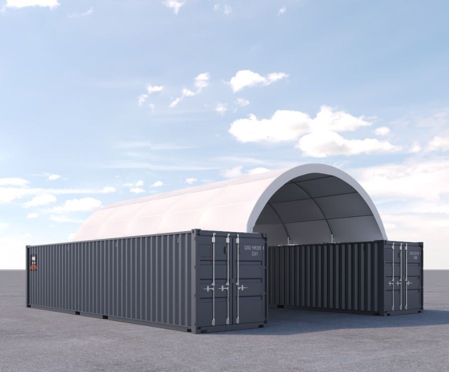 20&prime; x 40&prime; Fabric Container Shelter - Tupcan Pty Ltd